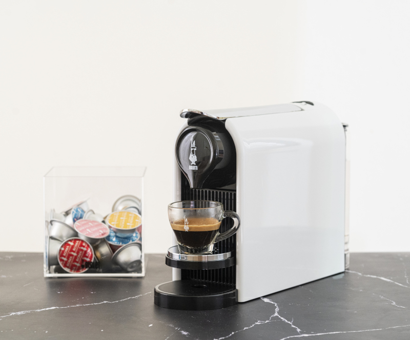 Kapselmaschine Gioia Plus für Bialetti Kapseln inklusive 48 Kapseln