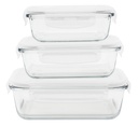 Frischhaltedosen rechteckig 3er Set Glas/PP