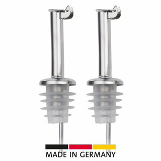 2 Ausgießer »Inox Standard«, Silikonkork, Metallkläppchen