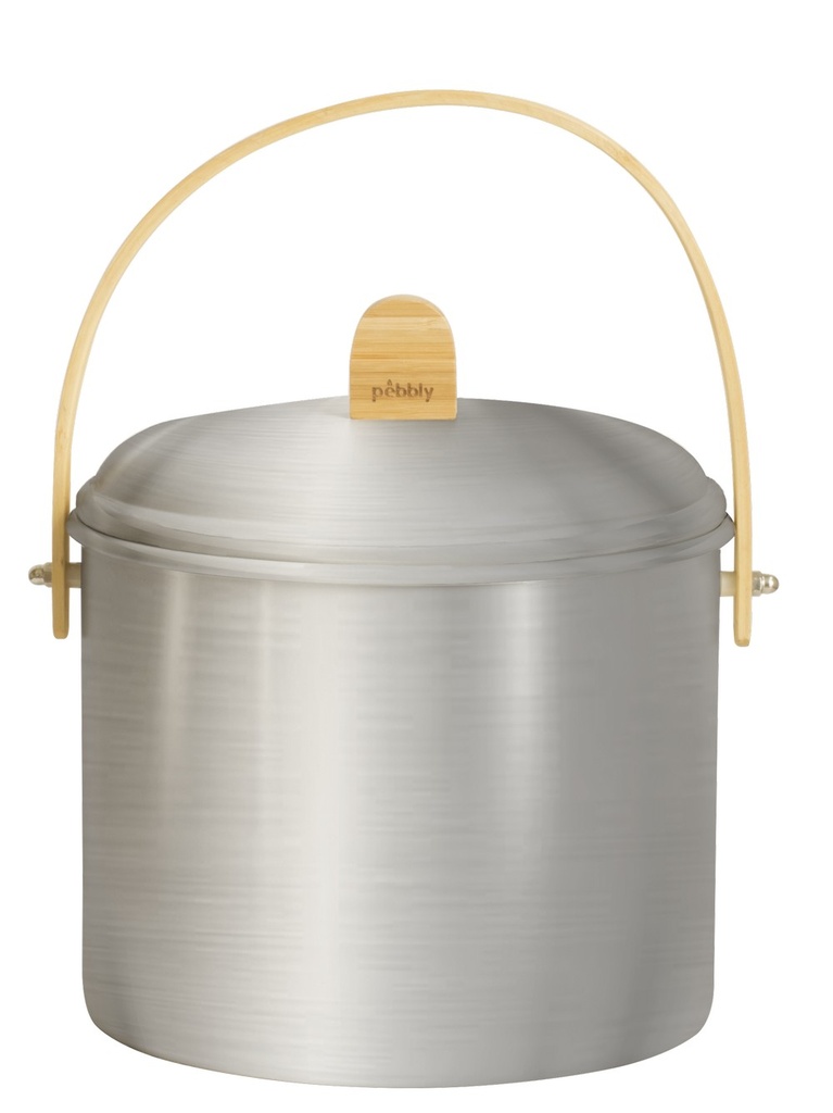 Kompostbehälter Edelstahl / Bambus