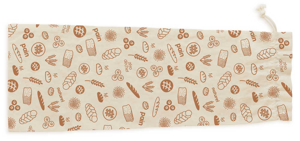 Brotbeutel aus Bio-Baumwoll braun 65x20 cm