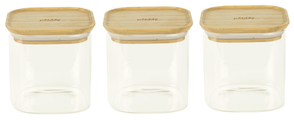 Vorratsdosen 3er-Set quadr. 0,8L