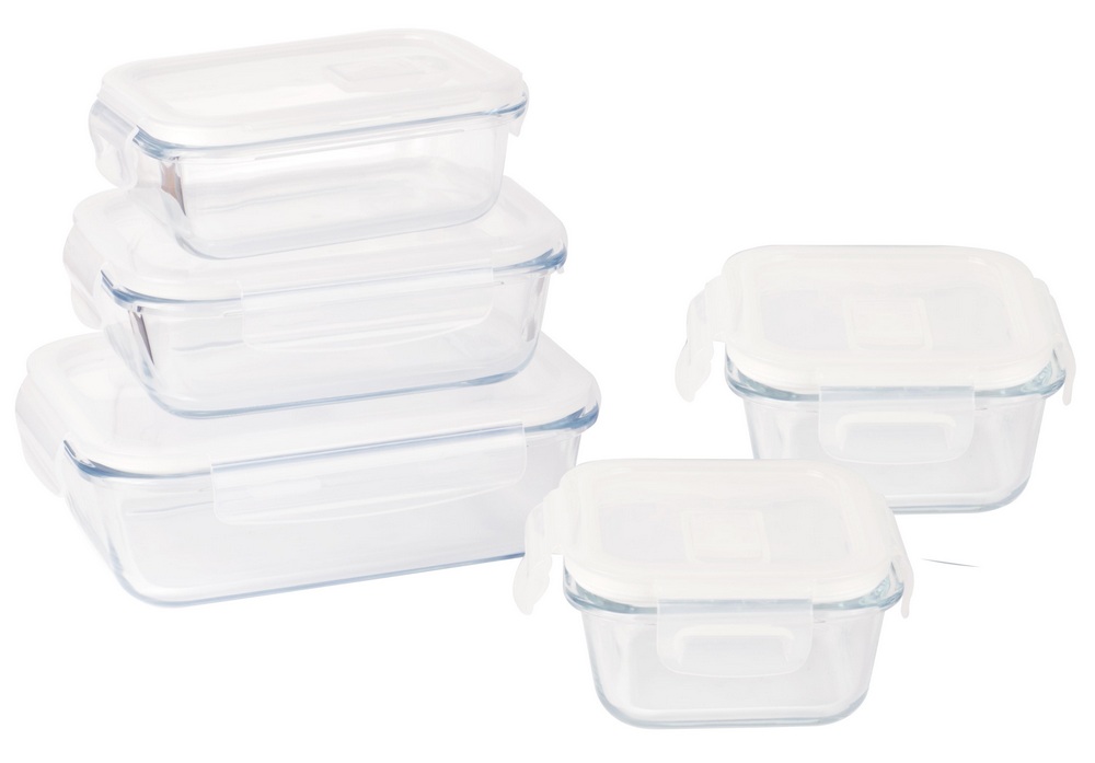 Vorratsdosen rechteckig 5er-Set