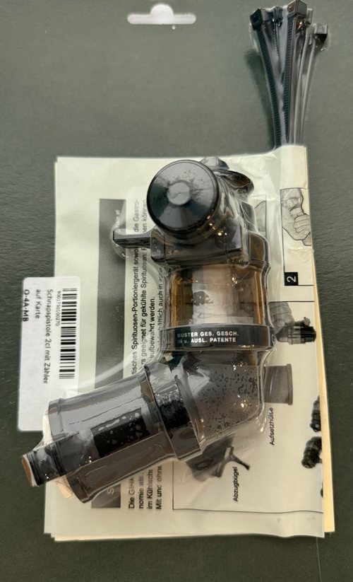 Schnapspistole 2cl mit Zähler auf Karte