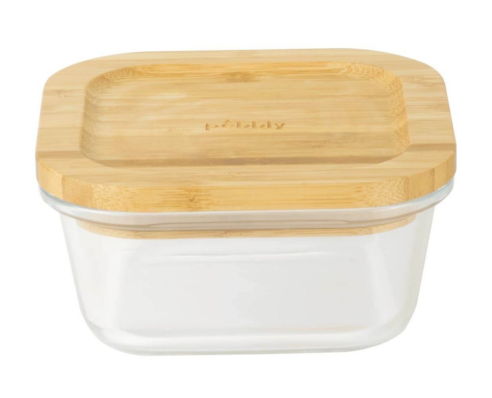 Frischhaltedose quadratisch Glas/Bambus 520 ml
