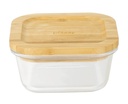 Frischhaltedose quadratisch Glas/Bambus 520 ml
