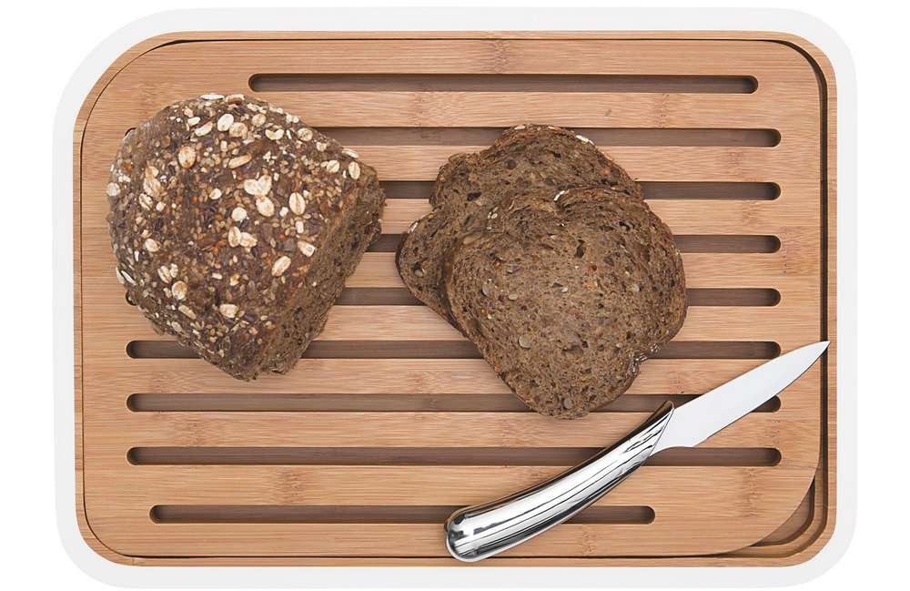 Brotschneidbrett Bambus Weiß
