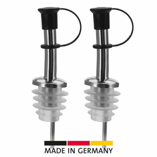 2 Ausgießer »Inox Standard«, Silikonkork, Schlaufenkäppchen