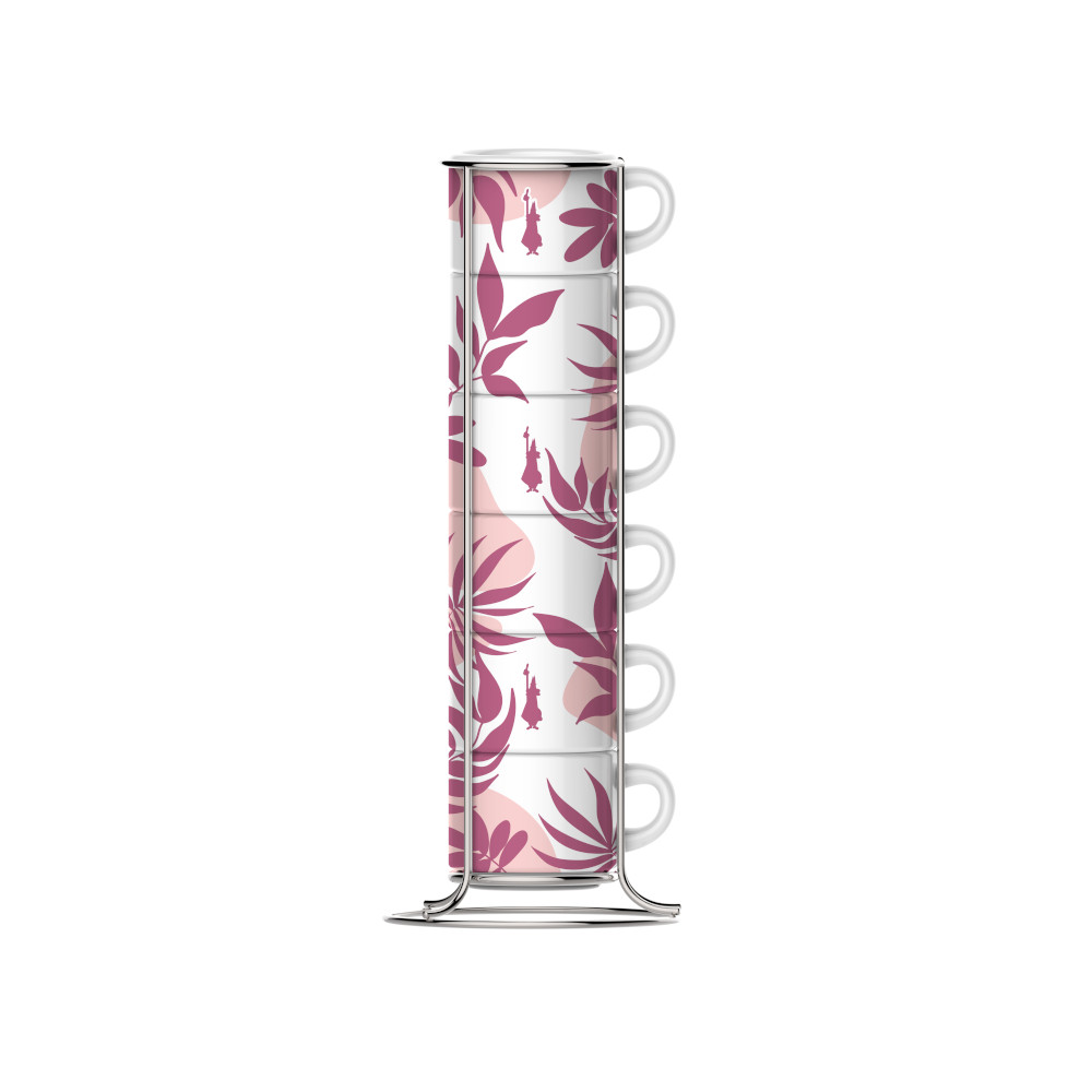 Primavera 6 stapelbare Espressotassen mit Metallgestell