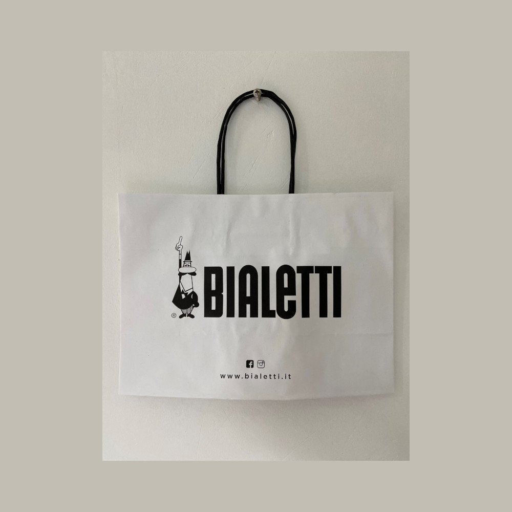 Einkaufstasche weiß Papier kl.