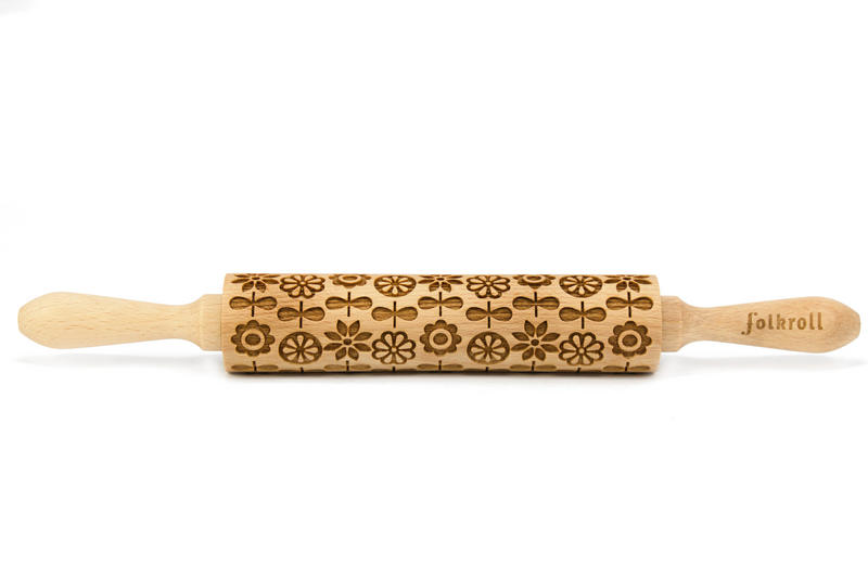 Nudelholz Scand. Blumen Medium 37cm