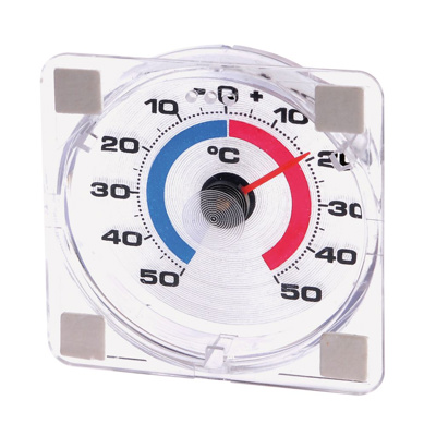 Fensterthermometer rund weiß