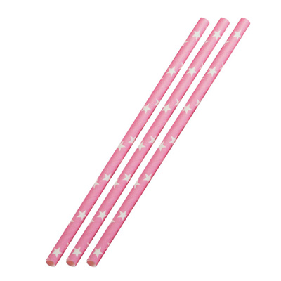 Papiertrinkhalme, rot, rosa Pkt., 50 Stk.