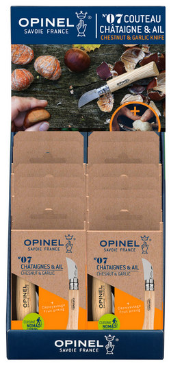 Display Maroni-/Schälmesser  N°07 Kastanie 12-teilig