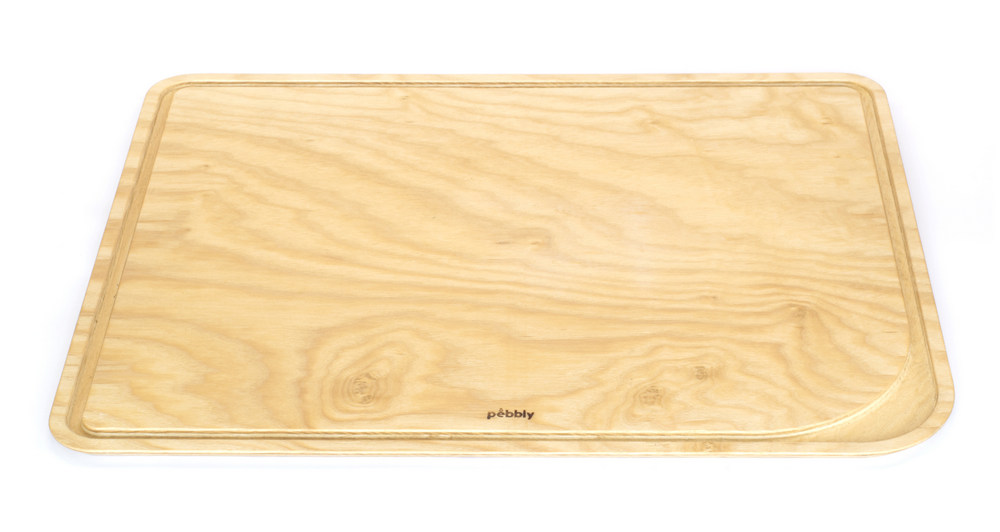 Schneidbrett M 35x25 cm mit Saftrille weiße Esche