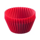 6 Silikon Muffinformen, ø 7 cm, rot