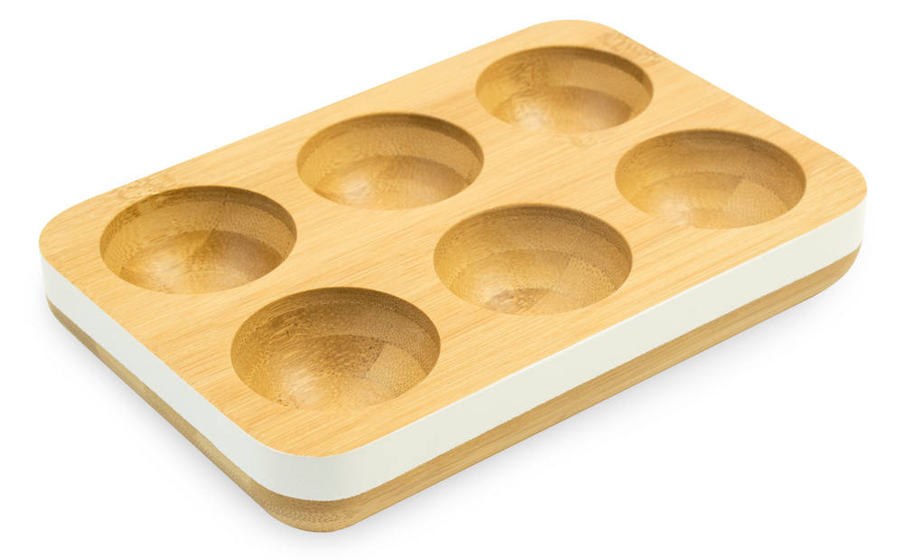 Eier Tablett für 6 Eier 17x5x12 cm weiß 