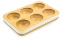 Eier Tablett für 6 Eier 17x5x12 cm weiß 