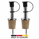 2 Ausgießer »Inox Standard«, Naturkork, Schlaufenkäppchen