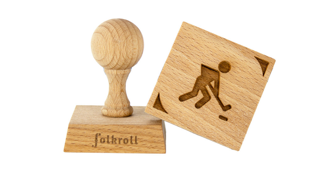 Stempel Hockeyspieler quadratisch