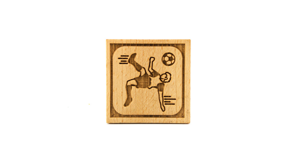Stempel Fußballspieler quadratisch