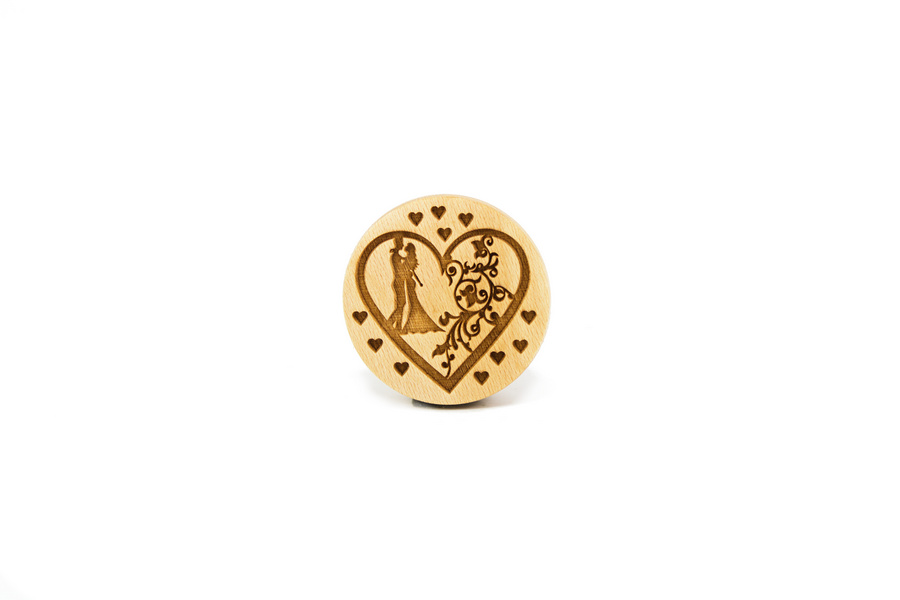 Stempel Hochzeitspaar rund