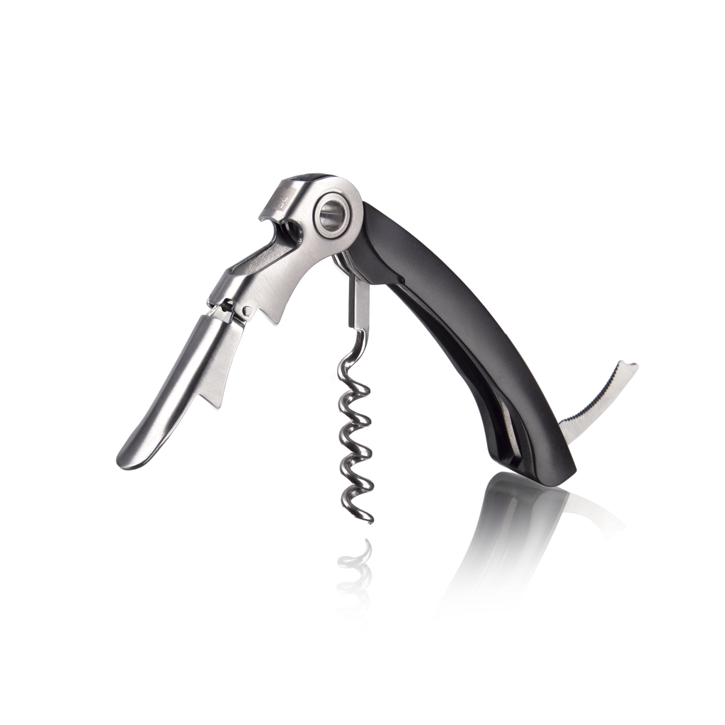 Kellnerkorkenzieher mit Doppelgelenk schwarz