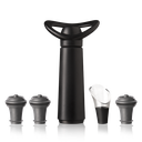 Weinpumpen Set Concerto schwarz in Geschenkverpackung (1 Pumpe, 3 Stopper, 1 Weinausgießer)