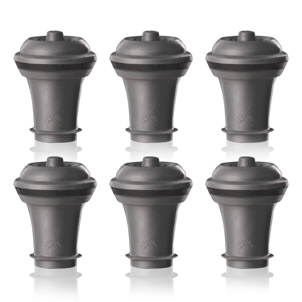 Vakuum Wein Stopper 6 Stück grau, Blisterkarte