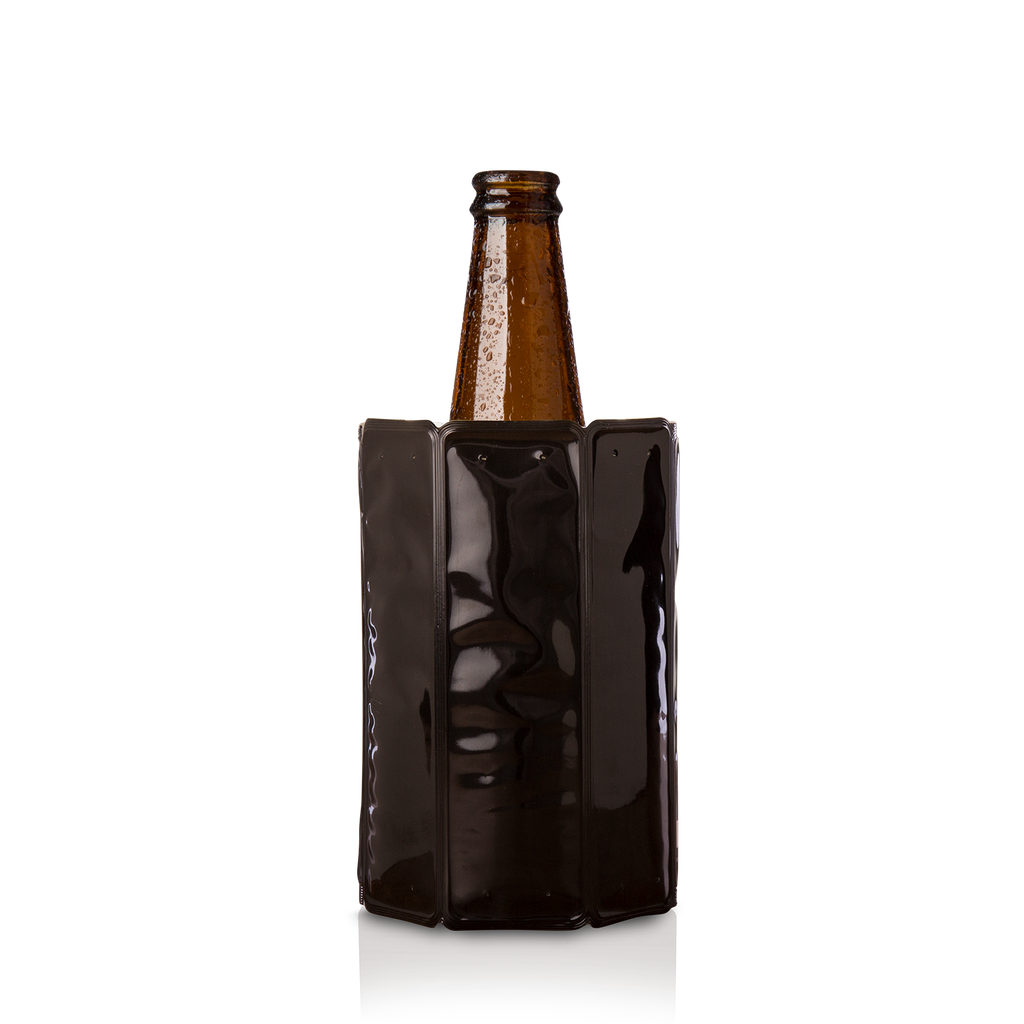 Aktiv Weinkühler für Bierflaschen oder kleine Weinflaschen, schwarz, Klappverpackung