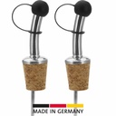 2 Ausgießer Classic Standard Naturkorken, Schlaufenkäppchen