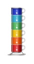 6 Espressotassen Bunt mit Metallgestell 