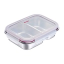 Edelstahl Lunch Box/ Frischhaltedose, geteilt, 450 + 280 ml