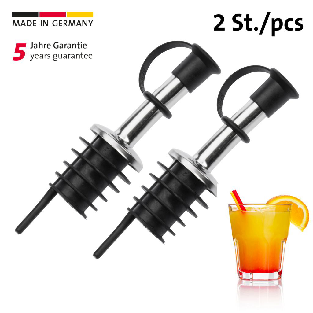 2 Ausgießer »Inox Standard«, PE-Kork, Schlaufenkäppchen