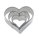 3 Terrassen-Ausstechformen »Herz«, 4 cm, 5 cm, 6 cm