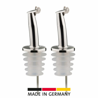 2 Ausgießer »Inox Gastro«, Silikonkorken, Metallkläppchen
