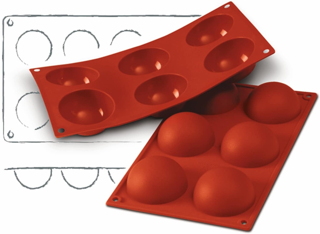 Silikon-Backformen "Halbkugeln" 300 x 175 mm, Höhe 35mm
