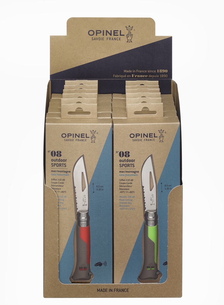 Display Klappmesser N°08 Outdoor Rot/Grün 12-teilig