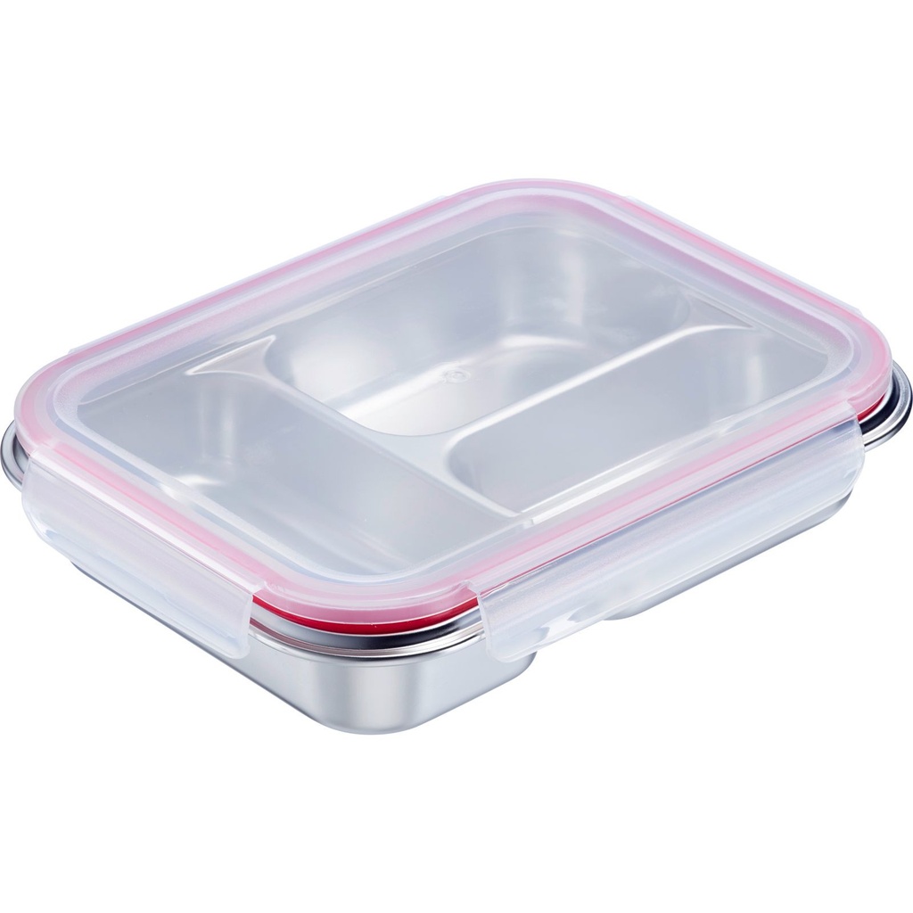 Edelstahl Lunch Box/ Frischhaltedose, geteilt, 280 + 280 + 400 ml
