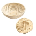 Set Gärkörbchen rund, mit Herz, Ø 24,5 x 8,5 cm, mit Bezug