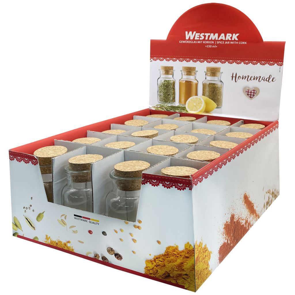 20 Gewürzgläser mit Korken, 150 ml