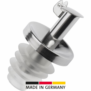 Ausgießer »Inox Essig-Spezial«, Silikonkork, kurz, Metallklappe