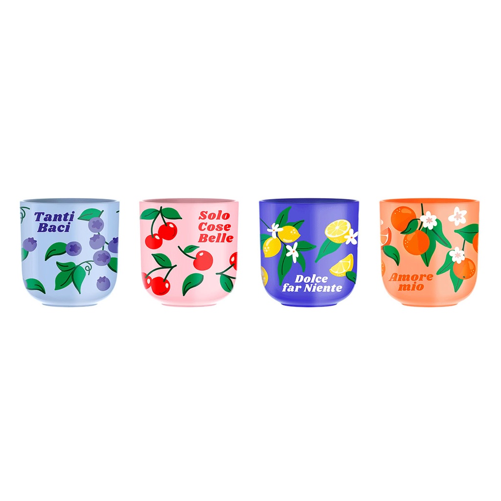 Mercato Della Frutta Espressobecher 4er-Set – Gemischte Früchte