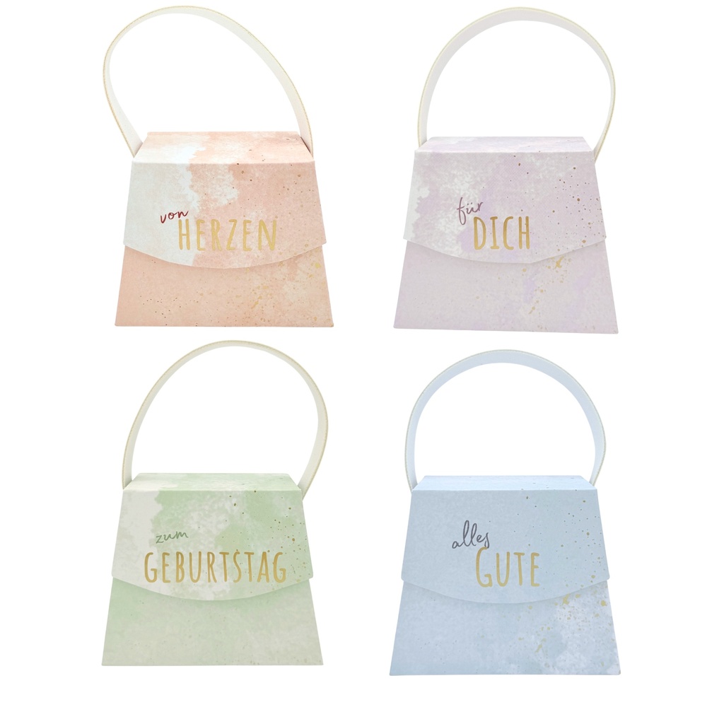 SET-Mini-Taschengeschenkschachtel "pastell", 4-fach sortiert (16 Stück)