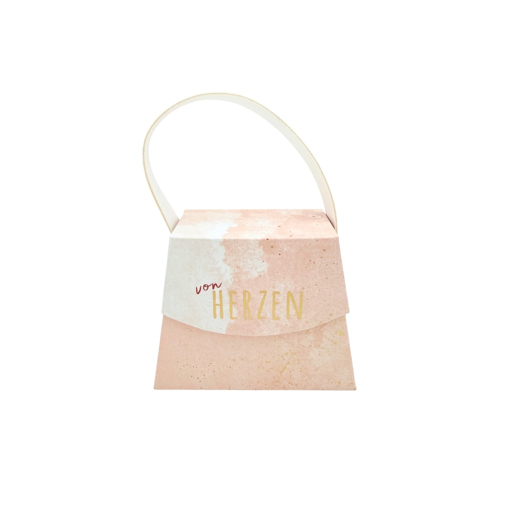 Mini Handtaschen, pastell "von Herzen" 6 Stück