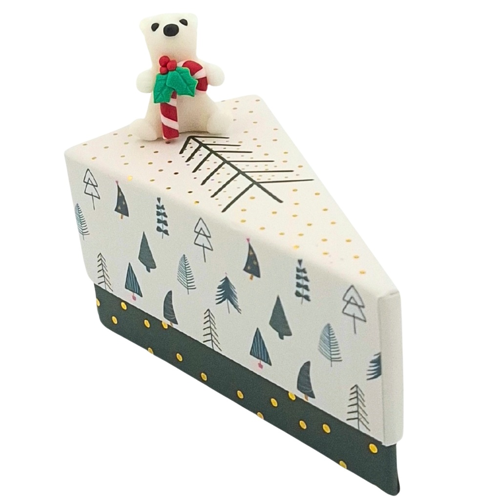 Tortenstück-Geschenkschachtel, Bäume grün (12 Stück)