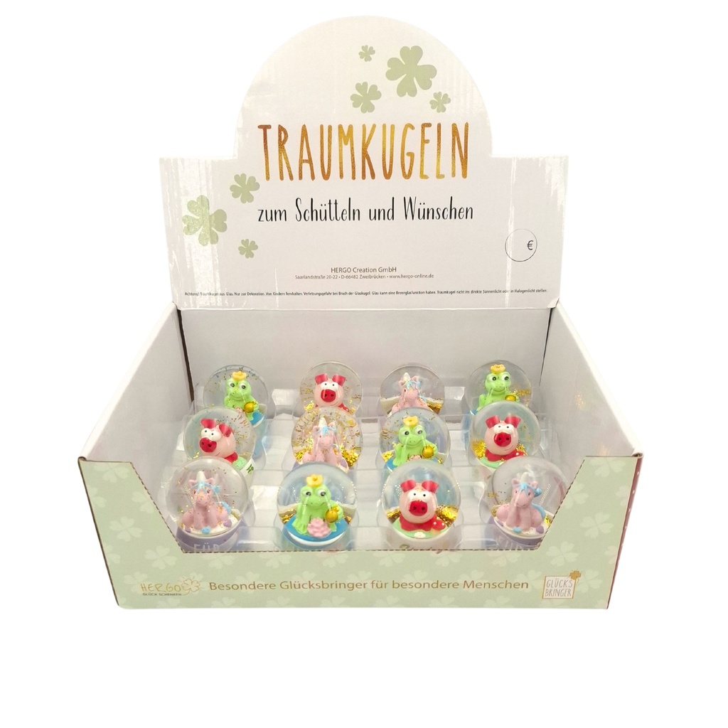 SET Traumkugeln im Display, 12 Stück, 3-fach sortiert