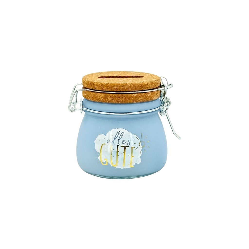 Sparglas MINI, pastell, "Alles Gute" (6 Stück)