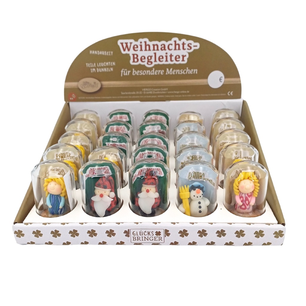 SET Weihnachtsbegleiter im Glas, 25 Stück, sortiert im Display