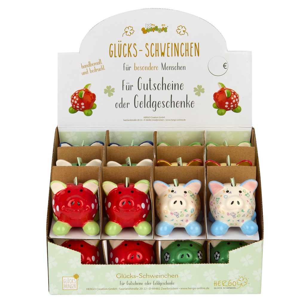 SET Sparschwein Supermini (24 Stück/inklusive Display)